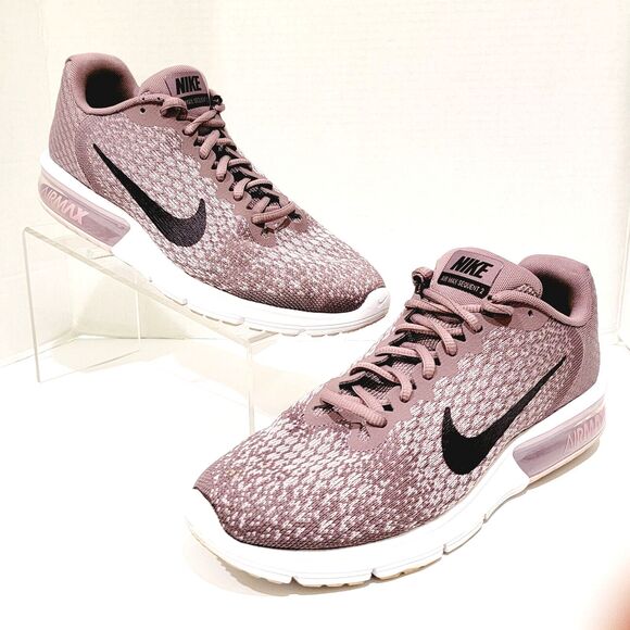 Nike Air Max Sequent 2 Running Shoes Women's Size 10.5 Taupe Grey Port Wine Plum - Picture 2 of 12